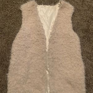 Altar’D State Cream blush Faux Fur oversized Vest